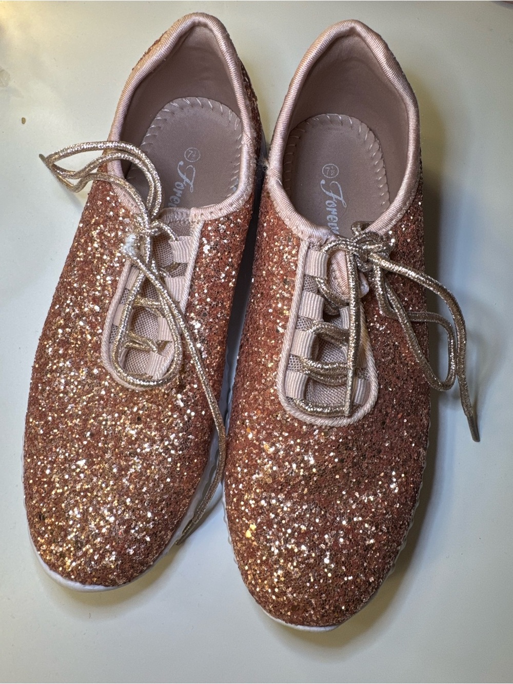 Glitter Rose Gold Women's Sneakers